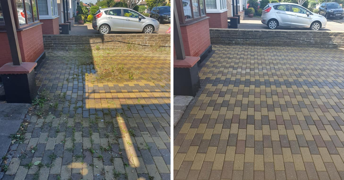 Driveway job and weed removal, pressure washing in Essex